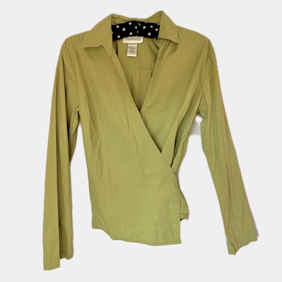 Avocado Green Wrap Top - Picture 1 of 5